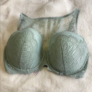 Victoria's Secret Dream Angels Green Lace High Neck Intimates Bra-38DDD